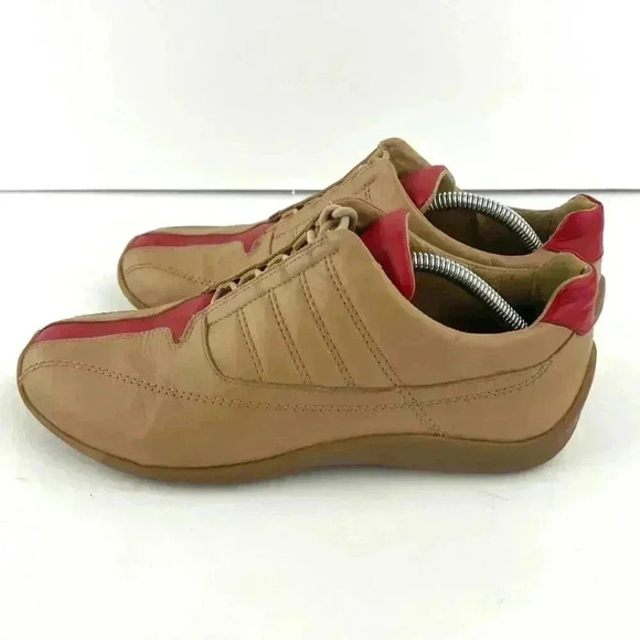 David Aaron Women's Tan Red Fashion Sneakers Lace up Sz 7.5 B - Picture 10 of 11